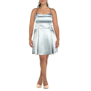 Speechless Juniors' Size 17 Baby Blue Strappy-Back Satin Prom / Party Dress NWOT